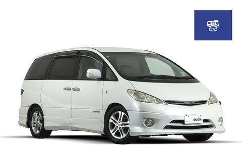 Toyota Estima Self Contained Rental Campervan exterior from Mode