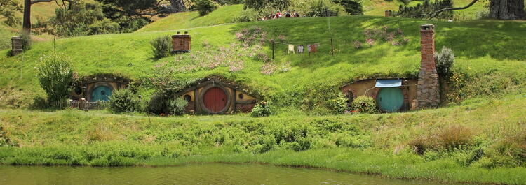 Houses in the hills at Hobbiton