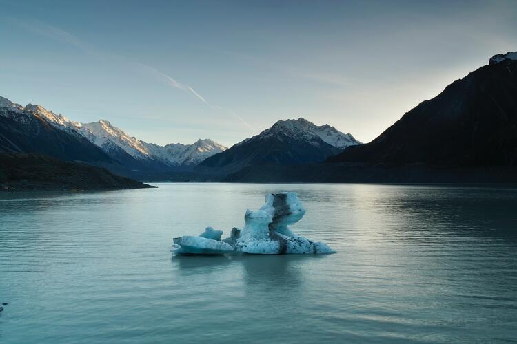 Glacier piece floating on water