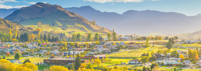 Christchurch settlement nested in hills